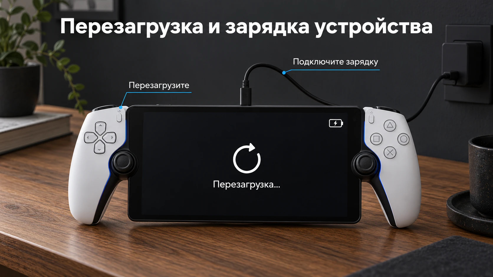 Перезагрузка и зарядка устройства